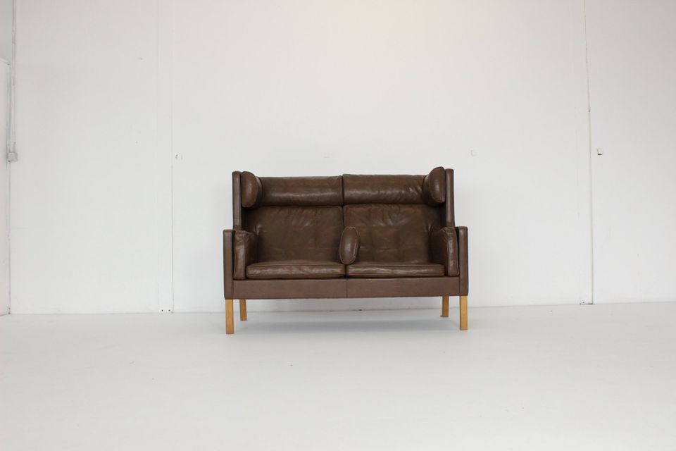 ◣Borge Mogensen Coupe Ledersofa Fredericia Couch Børge Design top in Höchst im Odenwald