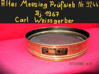 Altes Messing Sieb --- Prüfsieb --- Nr.9244 --- Jahr 1967 Niedersachsen - Lemgow Vorschau