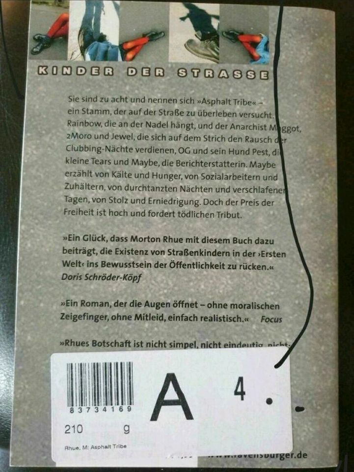 Buch "Asphalt tribe" Kinder der Straße Morton Rhue Schullektüre in Isterberg