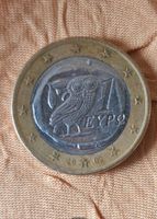 1 Münze 1 € Euro Eule Jahr 2002 Griechenland Eypo Sammler hobby Baden-Württemberg - Neuenstadt Vorschau