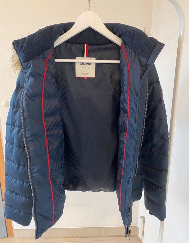 Tommy Hilfiger Damen Daunenjacke, Winterjacke, blau, Größe M/38 in Rostock