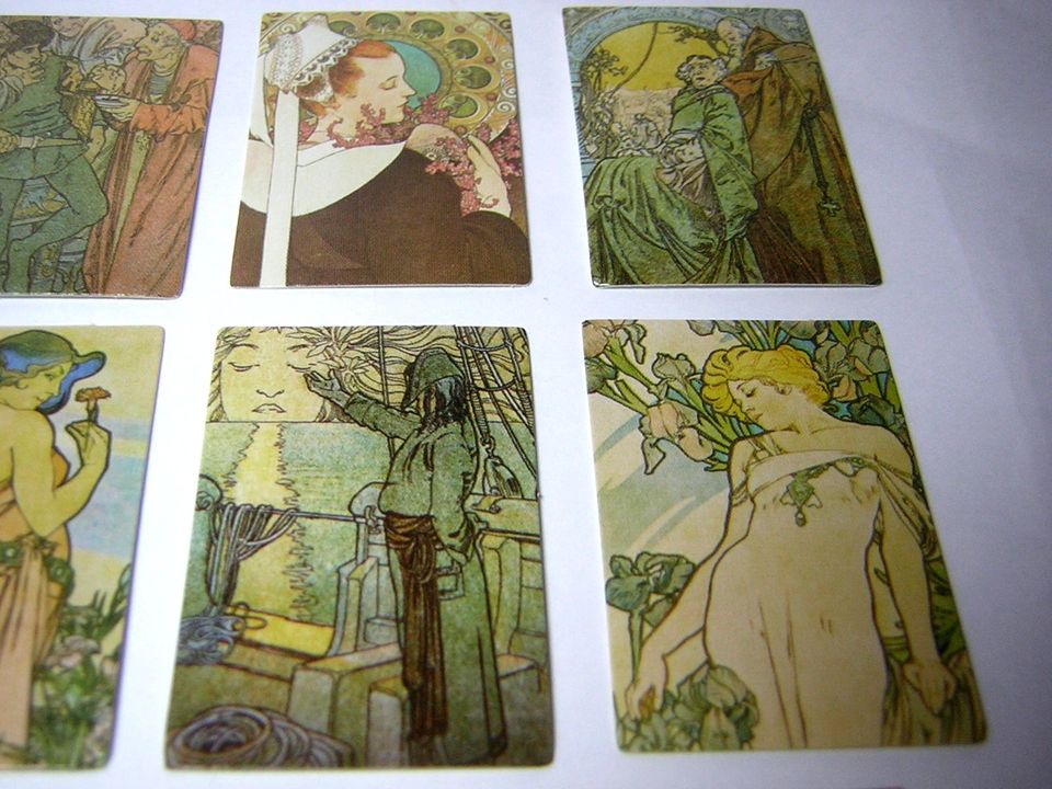 100 St Scrapbook Bilder Box Etikett Mucha Jugendstil Art Nouveau in Werbellin