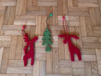 3x Weihnachtsschmuck, Elche & Tanne, Filz, used Hessen - Rimbach Vorschau