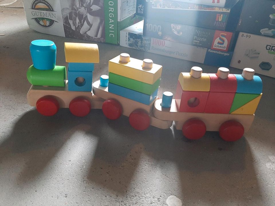 Eisenbahn Holzspielzeug Bauklötze in Kissing