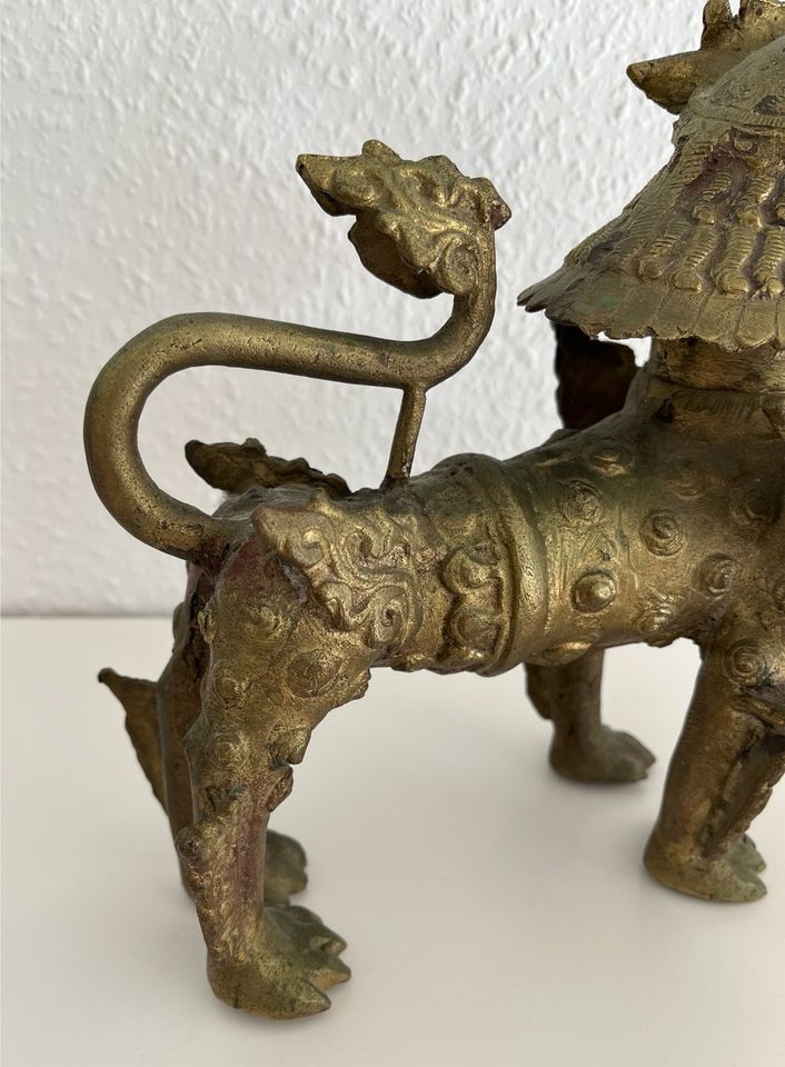 3 kg Tempelwächter Foo Dog Wächterlöwe Wächter Löwe Bronze 24 cm in Hannover