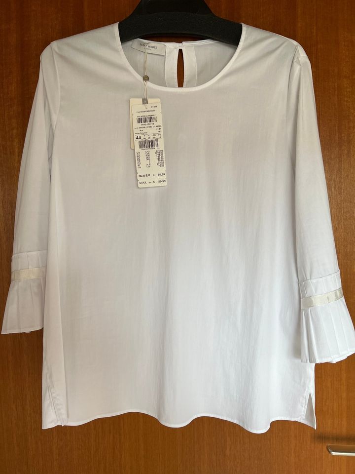 Weiße Bluse von Gerry Weber, NEU, Gr. 44, tolles Design in Bad Vilbel