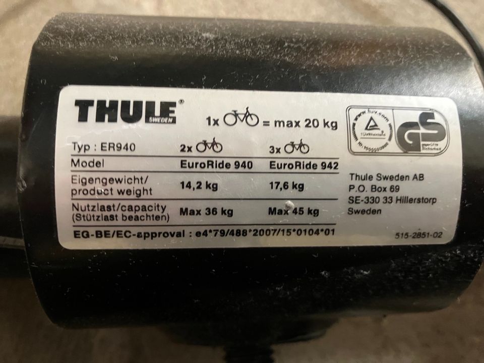 Thule Fahrradträger Euro Ride 940 in Niederkassel