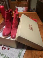 AS98 Stiefeletten, rot, Leder (matt), Größe 38 Niedersachsen - Walsrode Vorschau