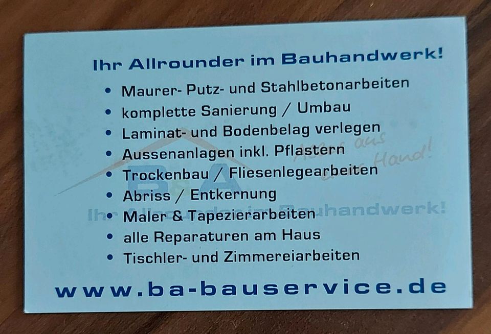 B & A Bauservice – Ihr Allrounder im Bauhandwerk in Lippstadt