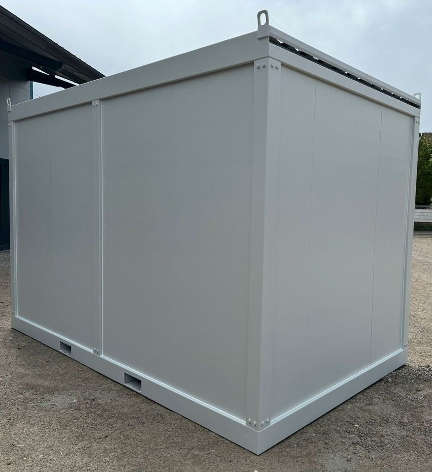 ► SCHLÜSSELFERTIG - SOFORT LIEFERBAR ◄ 400 x 240 cm - Container & Doppelflügeltür & Fenster - Modernes Containermodul Containerlösung für Bau Lager Büro Aufbewahrung Einlagerung Bürocontainer Depot in Marburg