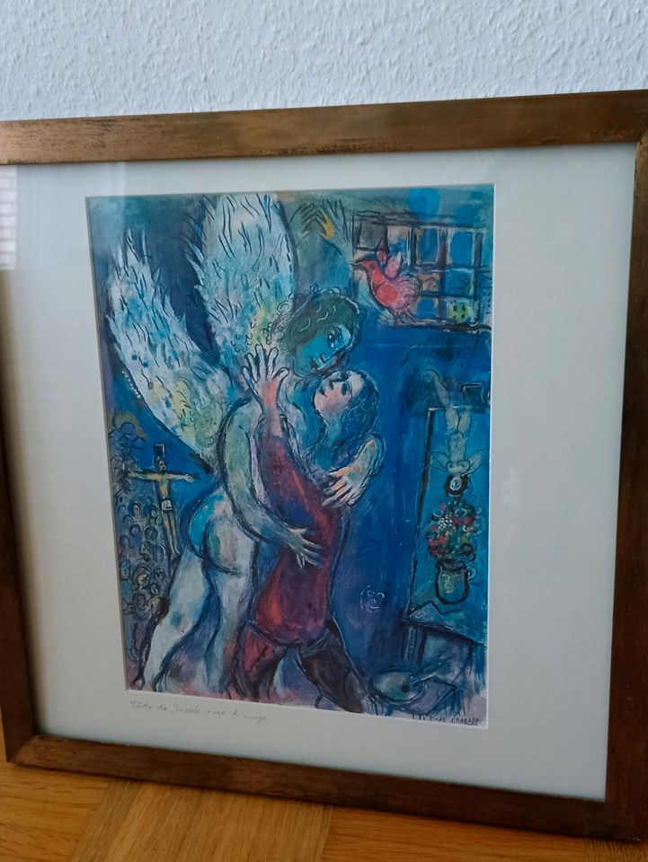 Marc Chagall Triptychon im Messingrahmen in Centrum