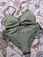 H & M Bikini olivgrün Gr. XS mit Schnürung Sachsen - Striegistal Vorschau