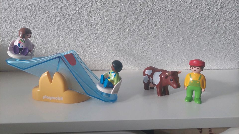 Playmobil 1 2 3 123 Wippe und Bauer mit Kuh in Villingen-Schwenningen