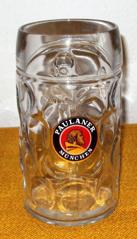 Grosser Paulaner München Bierkrug, Maßkrug aus Glas 1 Liter NEU in Berlin