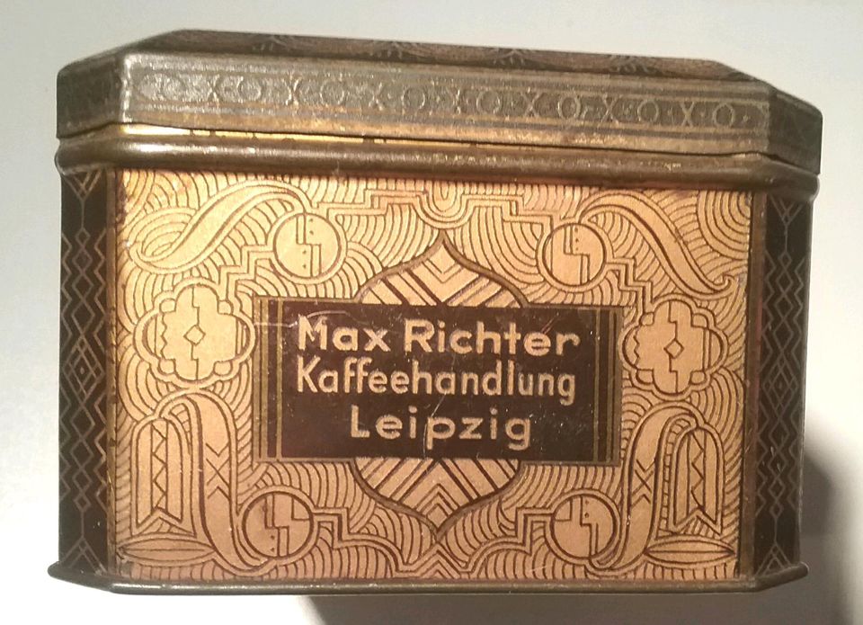 Kaffee Blechdose Max Richter ( Kaffeehandlung ) Leipzig in Windischleuba