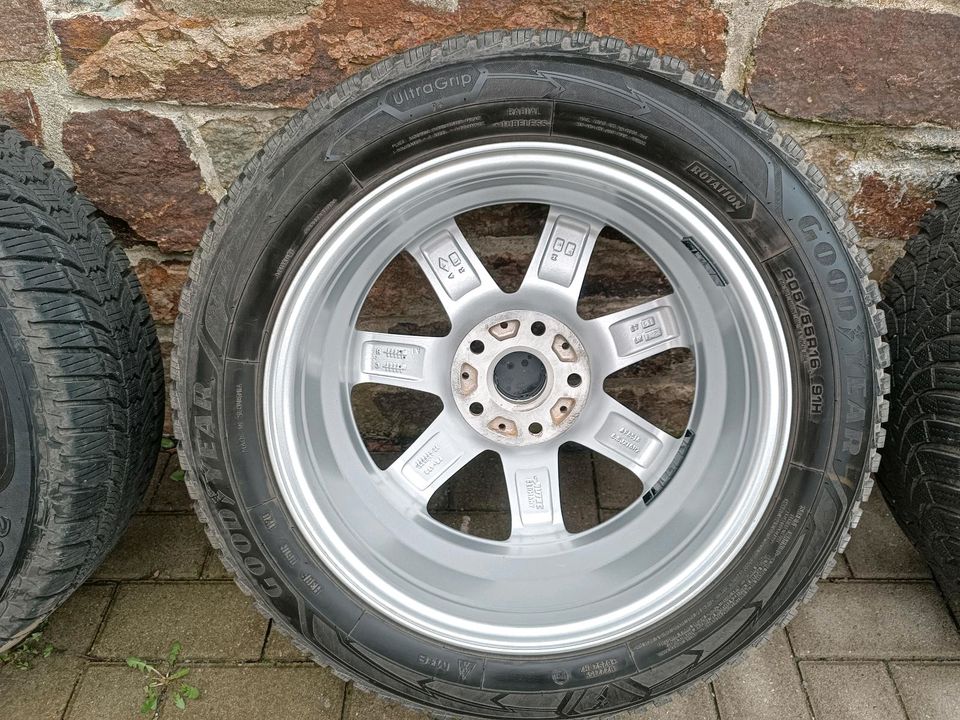 VW Golf 7 Winterräder 6,5x16ET50 Autec, Alufelgen 205/55R16 in Marienberg