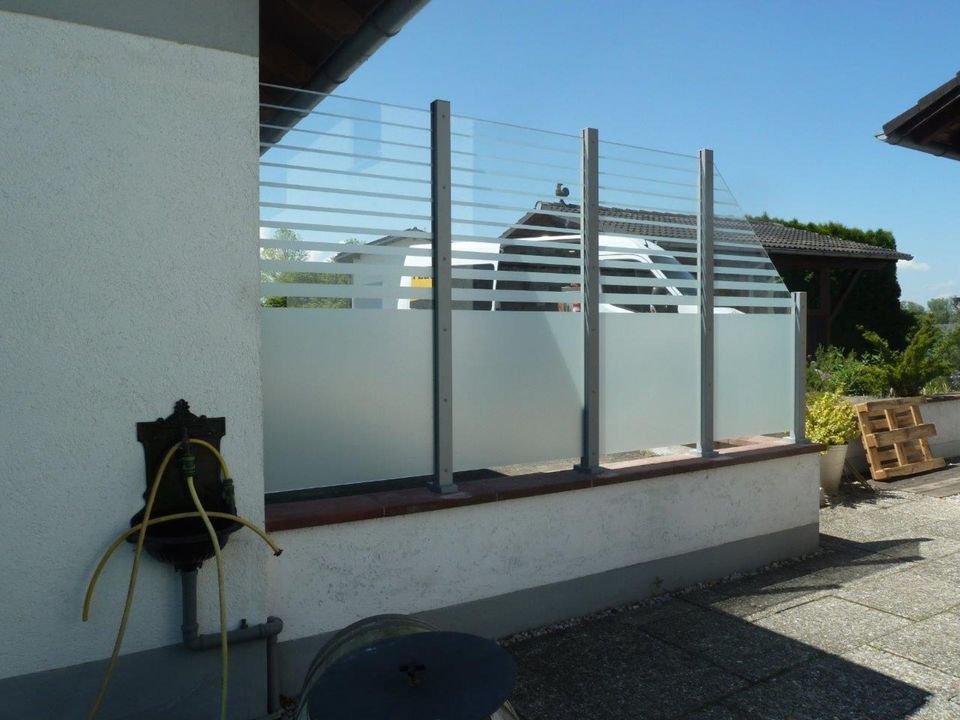 (HEN) Sichtschutz Windschutz Geländer aus Glas in Hengersberg