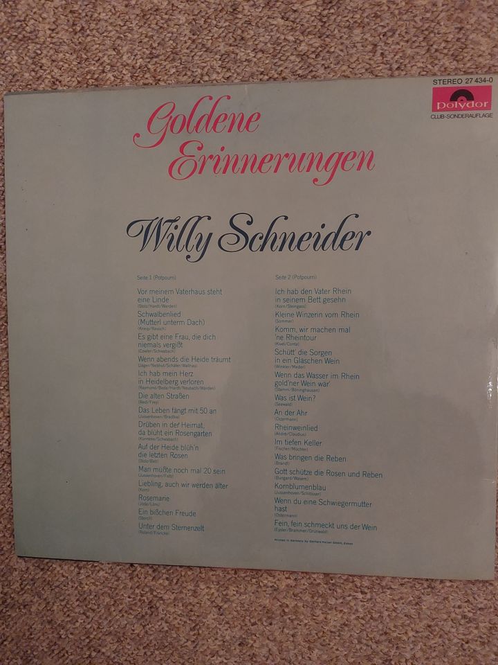 Willy Schneider - Langspielplatte Vinyl in Schwerte