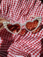 Herzförmige Sonnenbrille mit Perlen Thüringen - Erfurt Vorschau