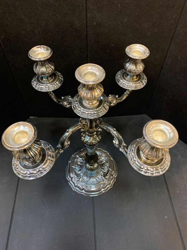 Großer Prunk Kerzenständer 800er Silber Italien 43cm Höhe in Bonn