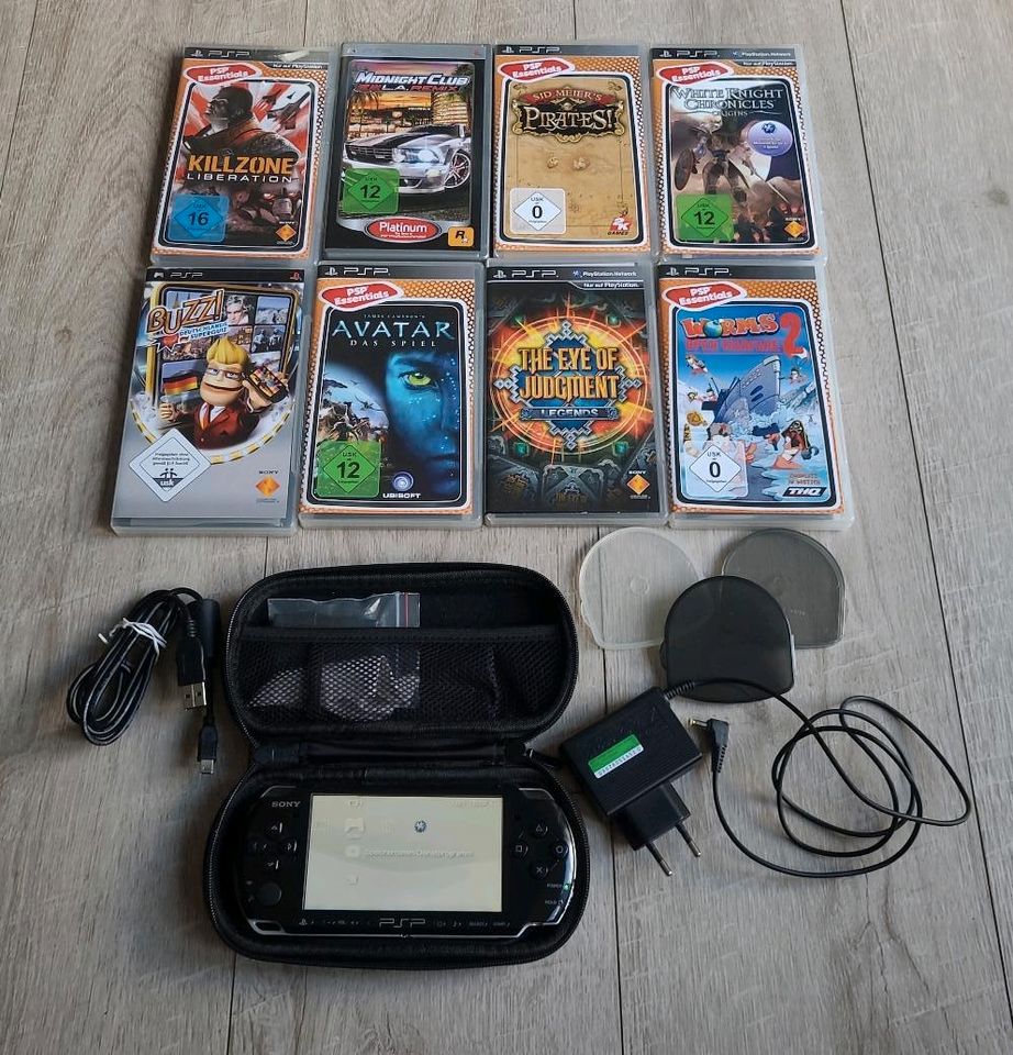 Playstation Portable (PSP) 8GB inkl. 8 Spiele in Beilstein