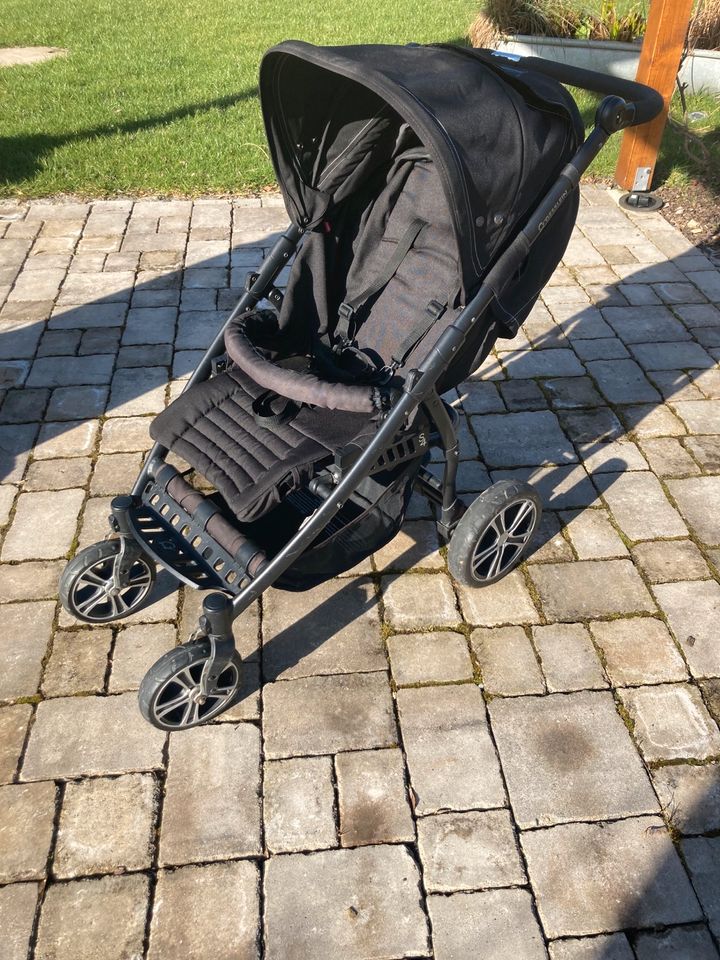 Gesslein Buggy S4 schwarz mit grauem Kinderwagenaufsatz, wie Neu in Ebensfeld