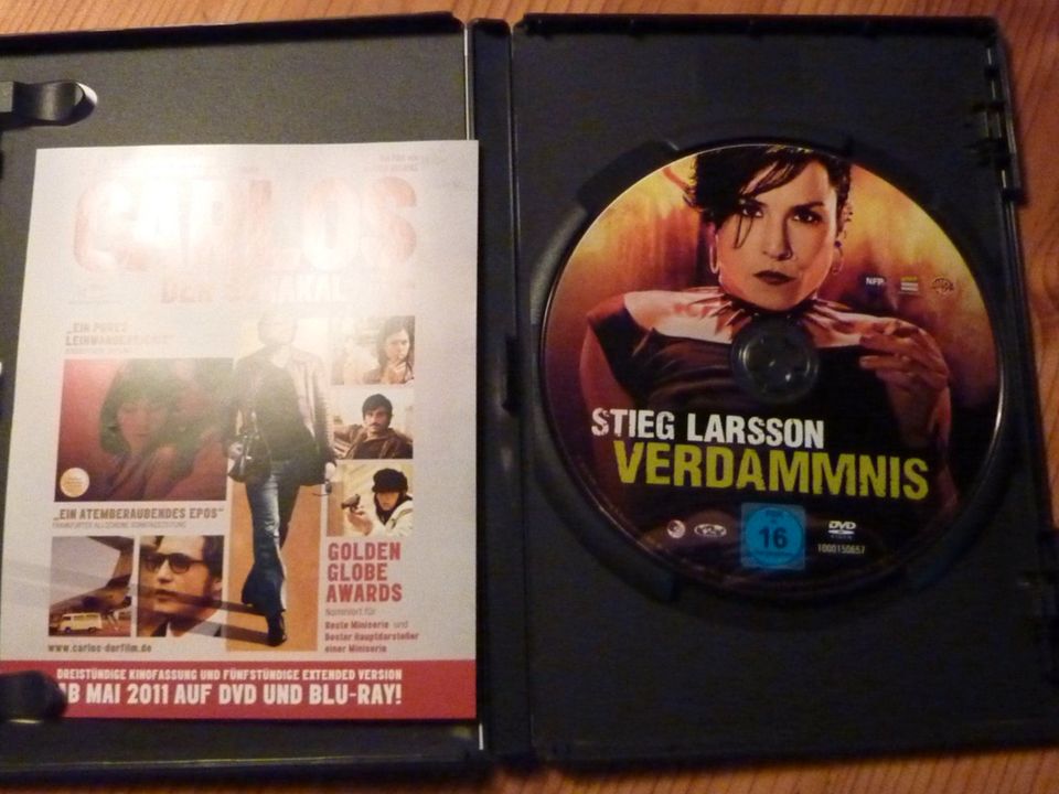 Film DVD, Verdammnis, Verfilmung eines Stieg Larsson Krimis in Remscheid