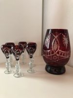 Vintage Set aus 6 Gläsern und Vase, Rubin rot Baden-Württemberg - Esslingen Vorschau