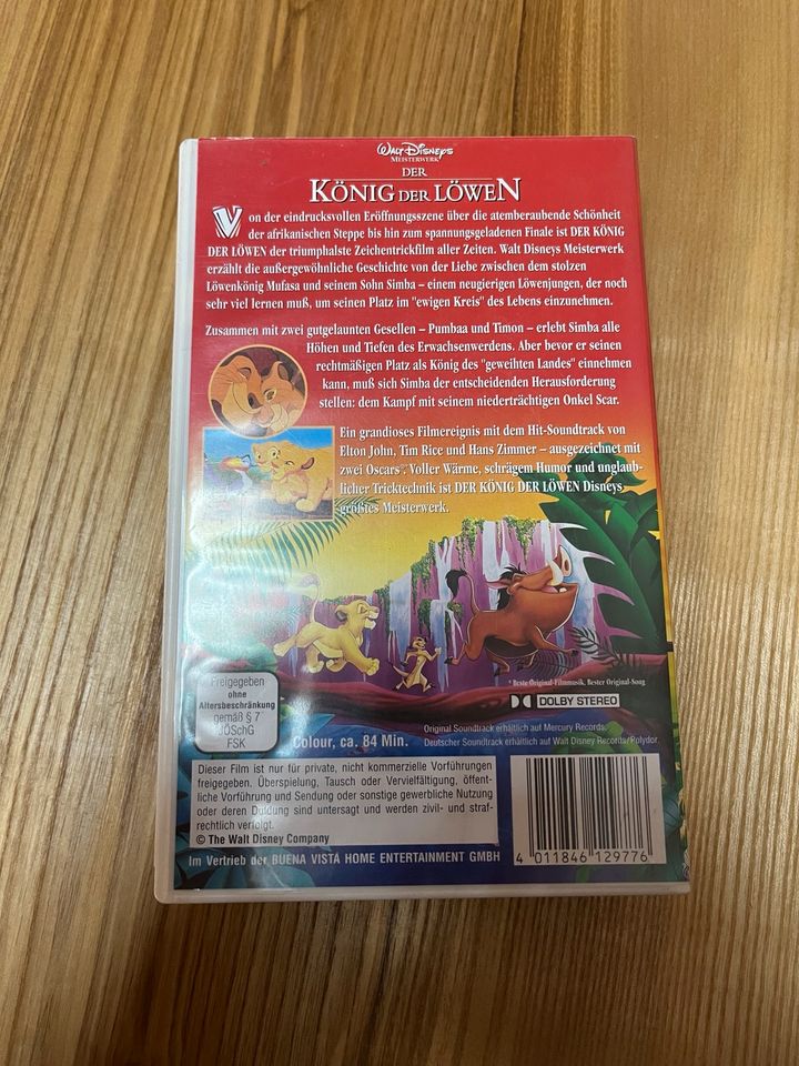 Walt Disney Meisterwerke Der König der Löwen VHS VIDEO Kassette in Aspach