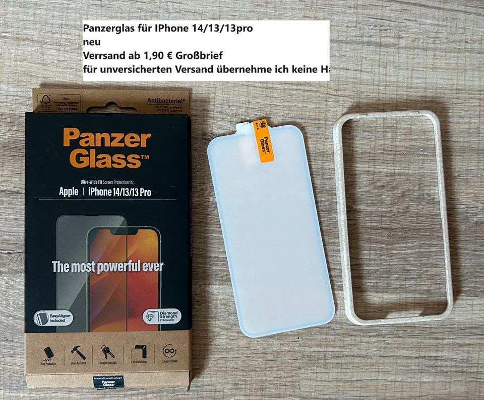 Panzerglas für IPhone 14/13/13 pro neu in Albersdorf