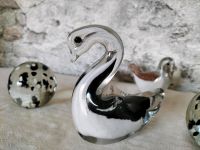 5 Glasfiguren Schwan Ente Kugel schwarz weiß Niedersachsen - Stadtoldendorf Vorschau