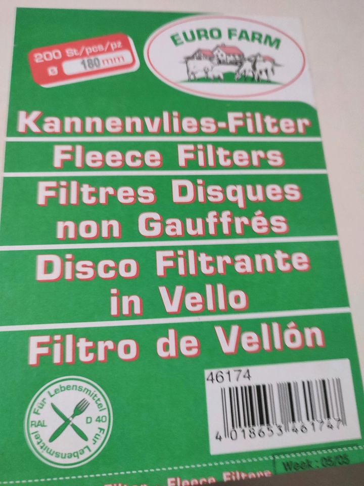 3 neue Kannenvliesfilter a 200St.180mm für 10€ in Budenheim