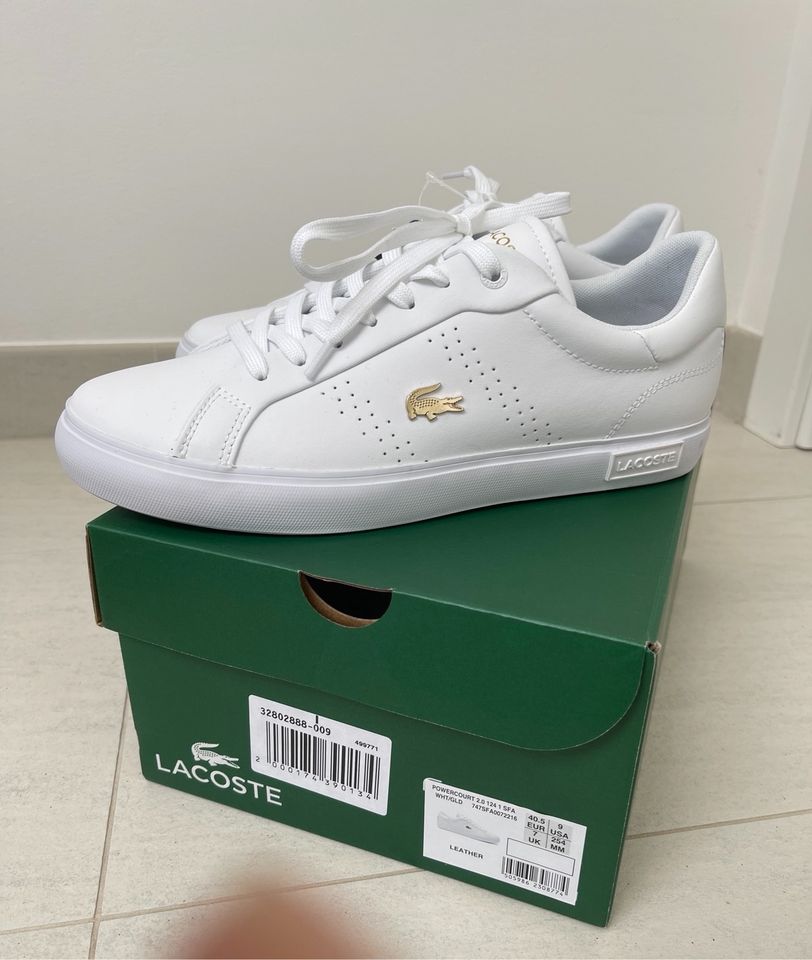 NEU m. Etikett * Lacoste * Sneaker Schuhe * 40/40,5 * weiß Gold * in Hirschberg a.d. Bergstr.