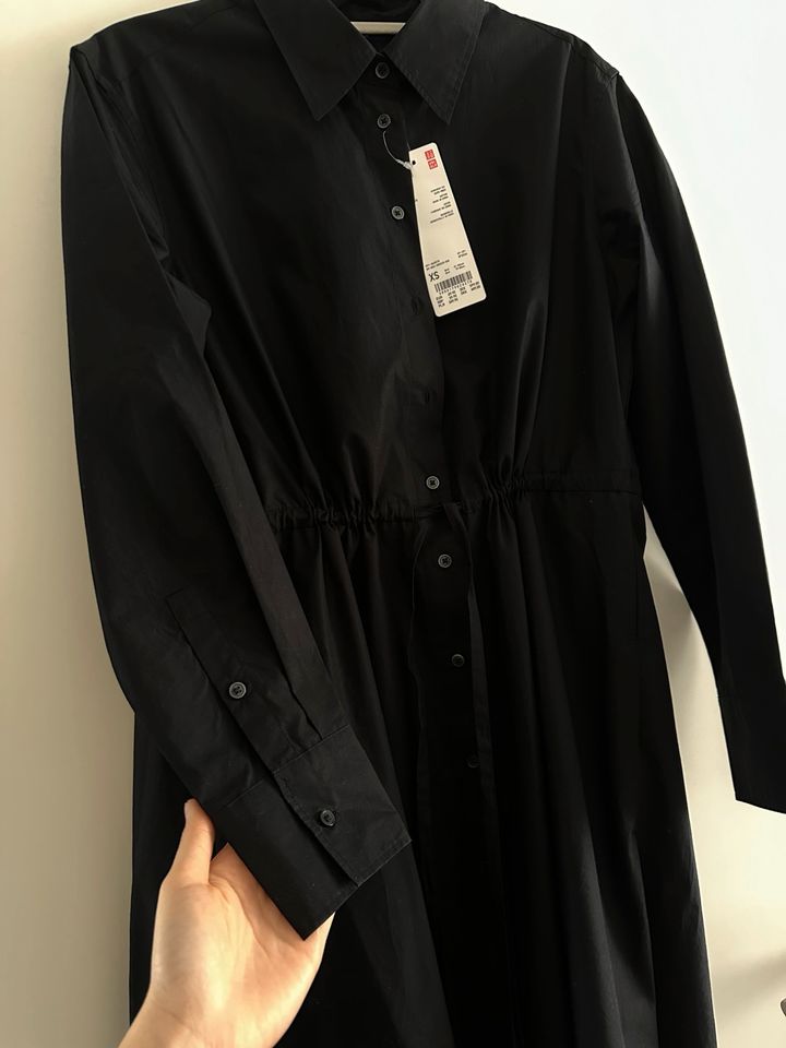 Neu mit Etikett! Uniqlo Hemdkleid Gr. XS/S schwarz Baumwolle in Berlin