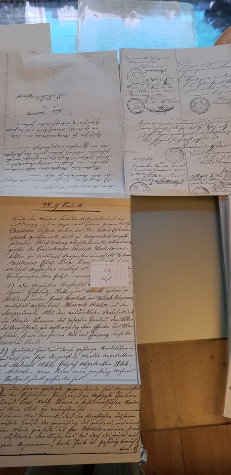 Uralte Briefe und Dokumente mit Stempel 1841 bis 1855/Nachlass in Mönchengladbach