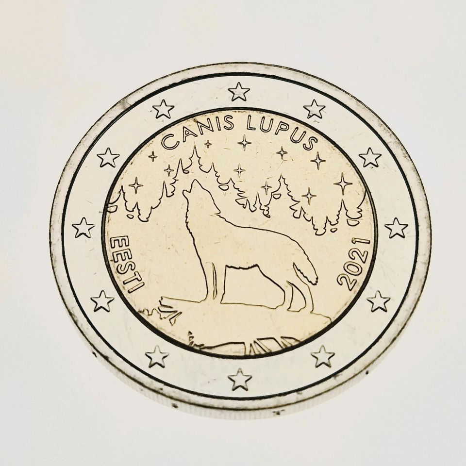 Estland - Nationaltier Wolf - 2€ Gedenkmünze Euro 2021 - unc bfr in Hessisch Oldendorf