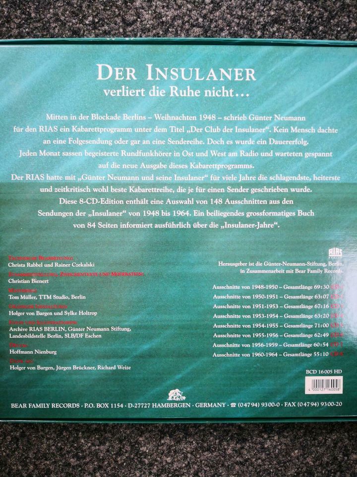 Günter Neumann und seine Insulaner 1948-1964 Set mit 4 Doppel-Cds in Pohlheim