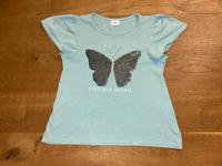 mintfarbenes Shirt mit Pailletten-Schmetterling - Gr. 128/134 Niedersachsen - Helmstedt Vorschau