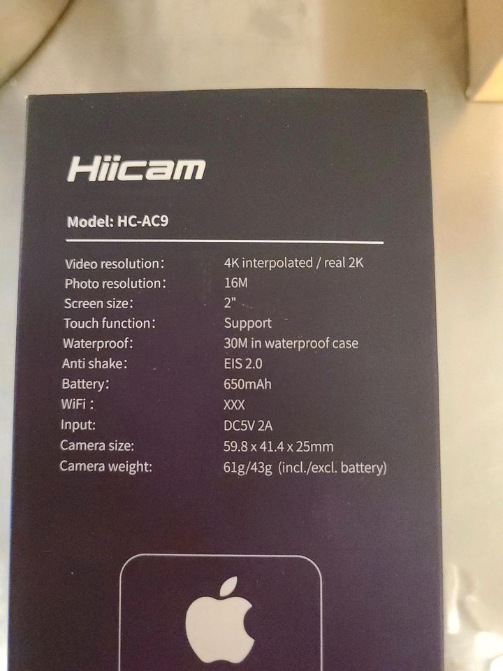 Hiicam 4k Action Cam mit viel Zubehör OVP Neu in Tittling