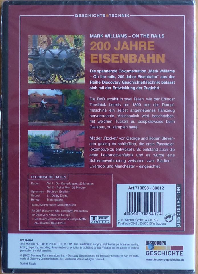 Eisenbahn „Geschichte & Technik“ DVD Film / Versand inclusive in Wolfsburg