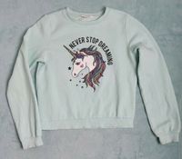 Mädchen Pullover Sweatshirt 146 152 Glitzer Einhorn Pulli türkis Nordrhein-Westfalen - Eitorf Vorschau