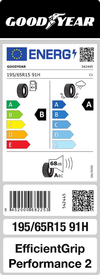 2x 195/65R15 91H Goodyear Efficient Grip Performance 2 in Aarbergen