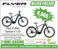 E-Bike Flyer Gotour 6 7.43 Herren Anthrazit Bosch 625 WH Riemen Niedersachsen - Ostrhauderfehn Vorschau