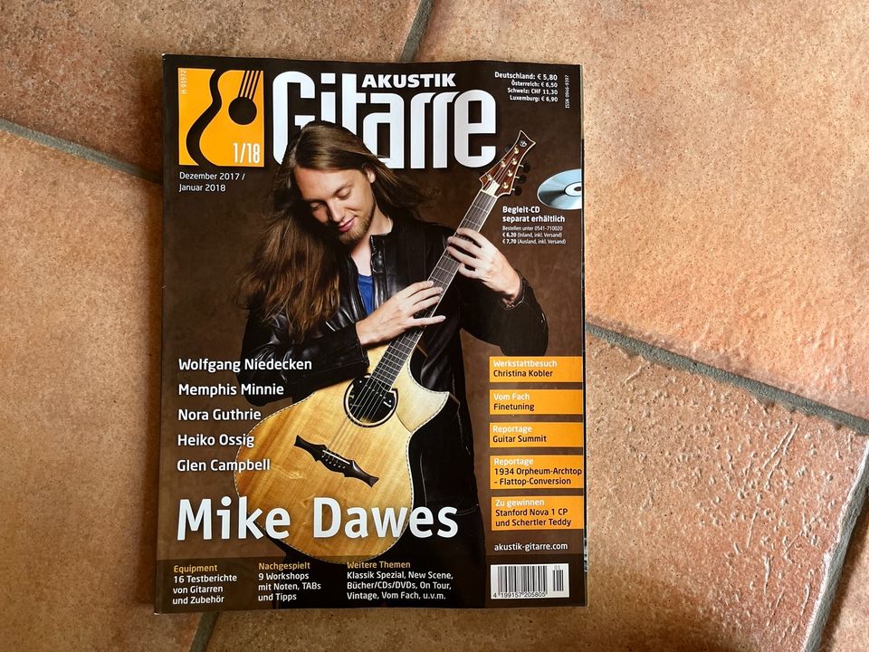 Akustik Gitarre,Zeitschrift Akustik Gitarre 1/18-6/18 in Fintel