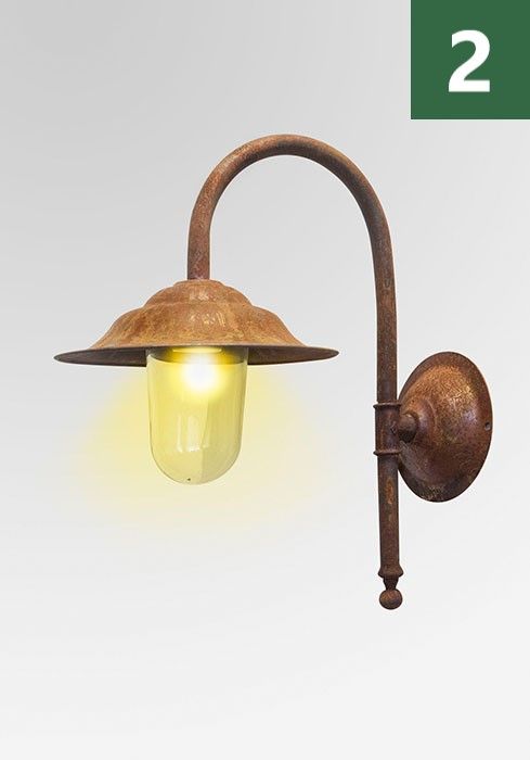Antike alte cortenstahl kupfer zink außenlampe gartenlampe wand in Brüggen