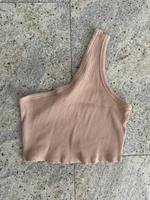 One Shoulder Crop Top rosa/creme/nude Bayern - Augsburg Vorschau