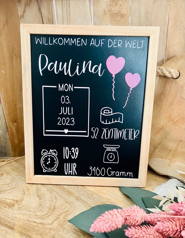 Handmade Tafel Geburt Baby Personalisiert Geburtstafel Geschenk in Mayen