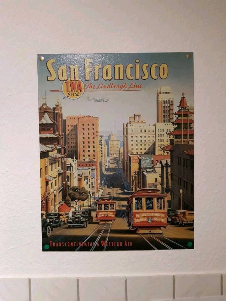 ⭐ Blechschild USA Coffee Florida San Francisco Beach 30x40 Retro in Moers