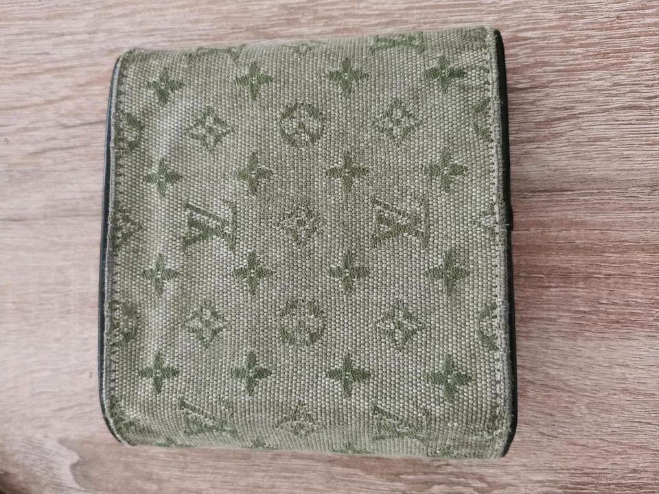 LOUIS VUITTON Geldbörse monogram Canvas, khaki-grau, Vintage in Düren