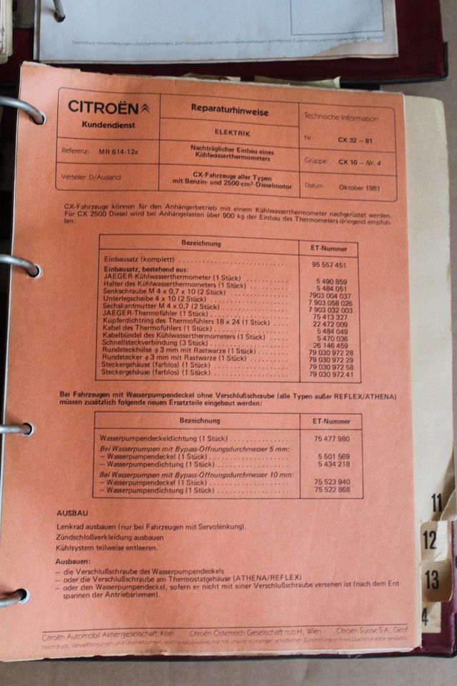 Citroen Deutschland AG Info Rapid Citroen CX Serie 1974 bis 1981 in Königstein im Taunus